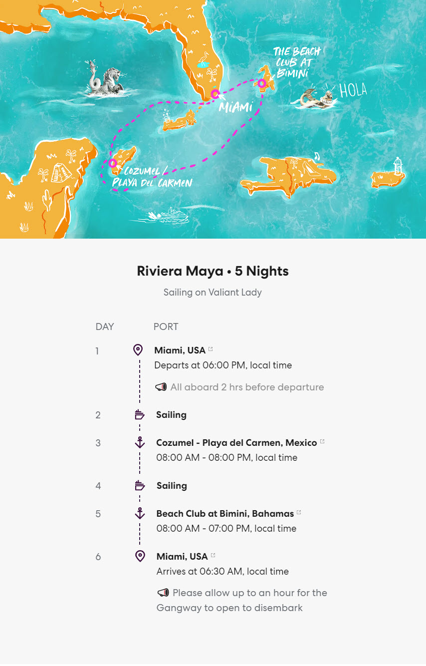 VV Riviera Maya Itinerary